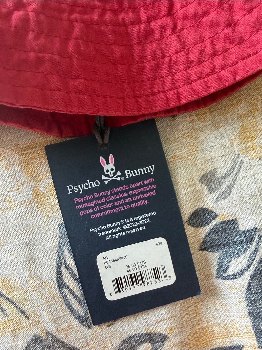Psycho Bunny Red Bucket Hat - Picture 3 of 8